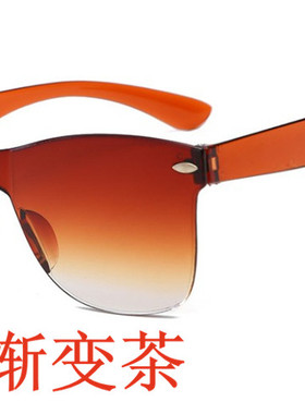 墨镜一体式彩色透明遮光太阳眼镜