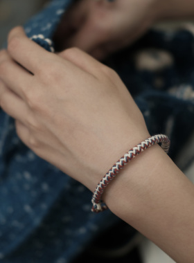 再想想植物染纯手工编织手链