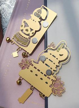 杭州西湖雷峰塔金属冰箱贴透明漆书签吊坠国风文创装饰纪念品