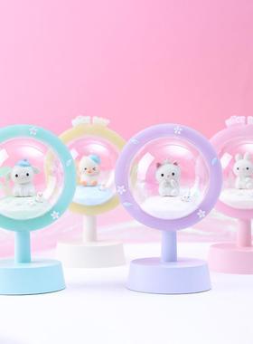 新款花诺萌宠卡通星星灯创意摆件女生卧室床头柜装饰USB小台灯