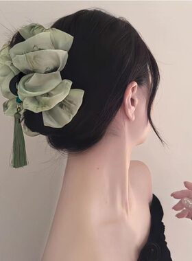 新中式复古流苏云朵网纱