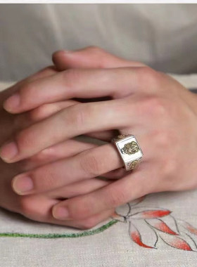 合金戒指霸气貔貅宽版戒指