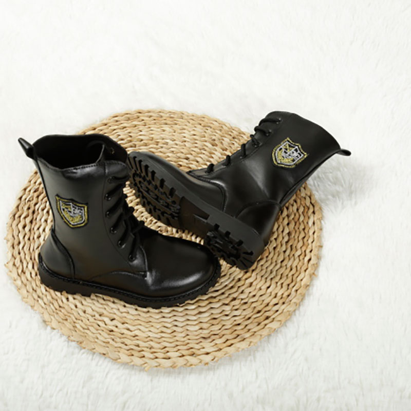 儿童马丁靴男女童短靴长筒骑马靴仪仗队高筒靴学生训练表演靴加棉-图2