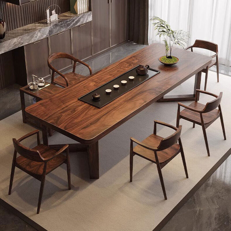 胡桃木茶桌南美进口大板办公桌公司会议桌家用大书桌新中式餐桌,淘宝优惠券,粉丝福利购,淘宝优惠卷