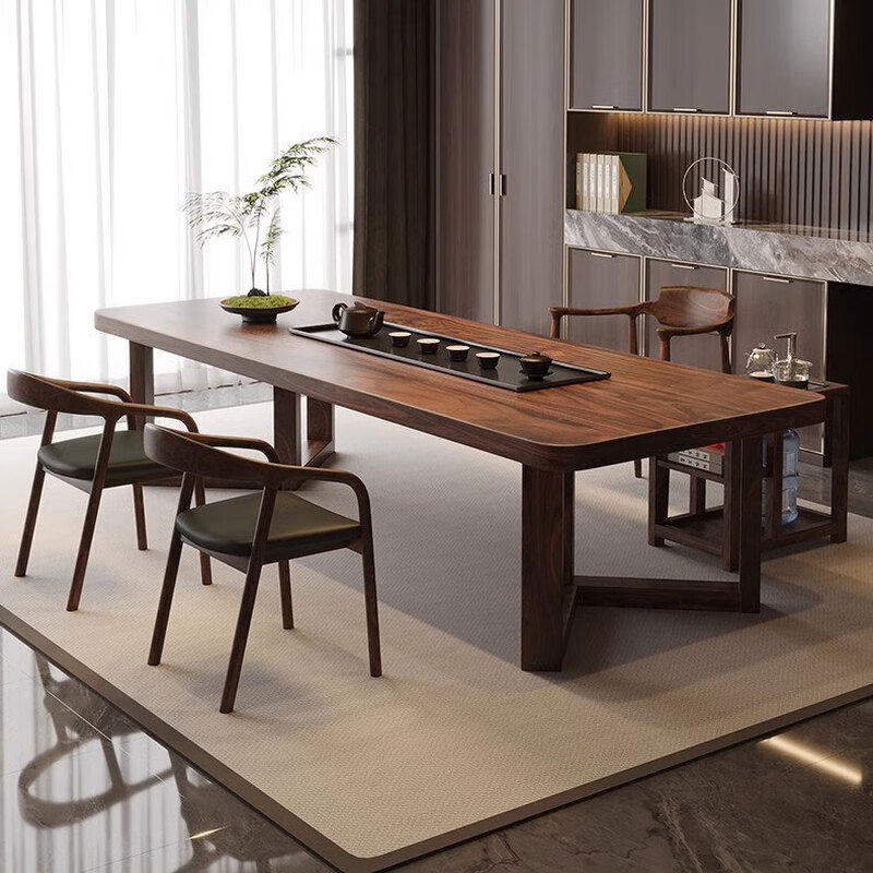 胡桃木茶桌南美进口大板办公桌公司会议桌家用大书桌新中式餐桌,淘宝优惠券,粉丝福利购,淘宝优惠卷