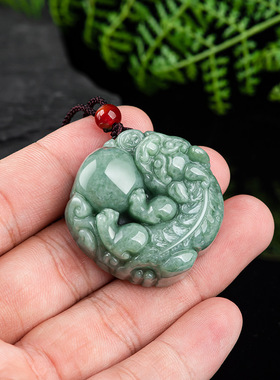 天然正品A货翡翠通财如意貔貅冰种玉石吊坠皮丘挂件男士项链女款