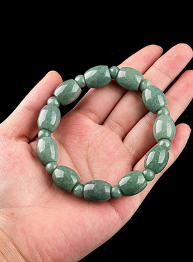 正品天然A货保真翡翠路路通手链豆种玉石桶珠手串高档男士手饰