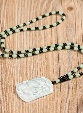 天然正品缅甸a货淡绿翡翠中号十二生肖吊坠糯种玉石12生肖挂件