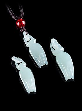 天然缅甸A货翡翠掌上明珠吊坠观音手冰种玉石挂件男女款礼物玉坠