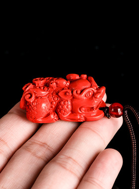 天然正品朱砂保真原矿招财貔貅吊坠红砂保平安皮丘本命年男女挂件
