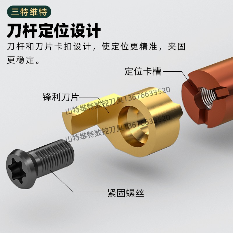 逗号槽刀小内孔端面槽刀小径数控刀杆端面切槽刀杆端面槽刀大切深-图0