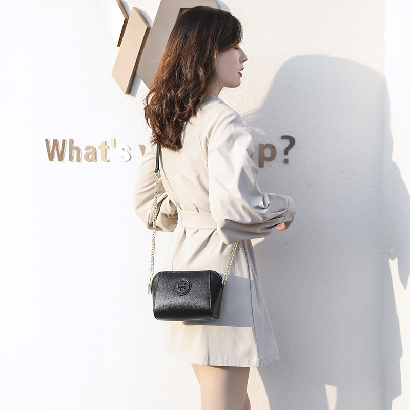 真皮2020新款潮双拉链链条女小包包 班思缇女士包袋