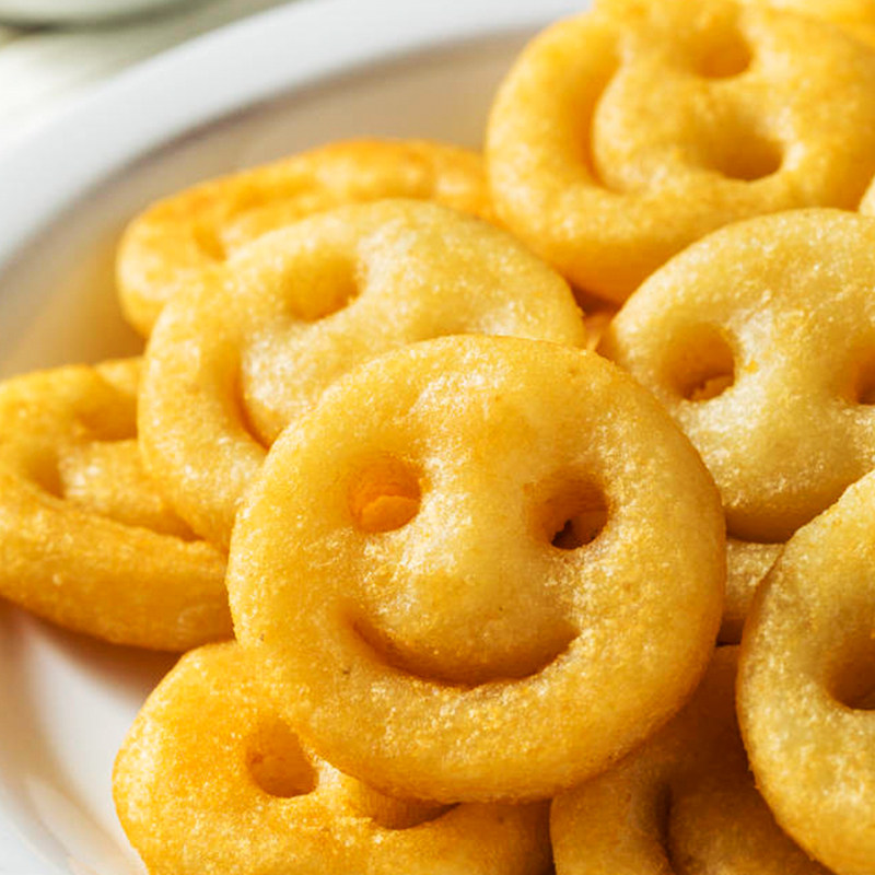 笑脸饼蓝顿旭美熊猫开心薯2kg可爱土豆饼薯条冷冻油炸半成品整箱