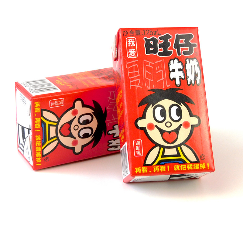 旺仔牛奶孩学生早餐饮料125ml*4盒装整箱一箱旺旺复原乳牛奶小_虎窝淘