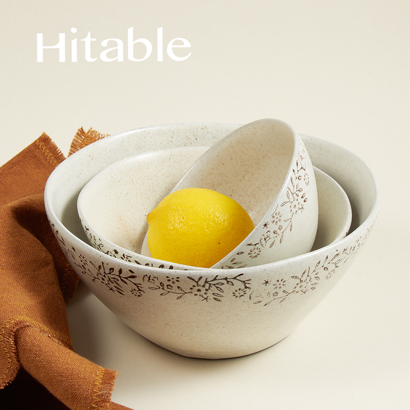 Hitable 凡花系列碗陶瓷米饭碗家用拉面碗大汤碗特别好看的吃饭碗