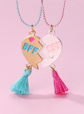 好朋友一人一半礼物儿童闺蜜项链