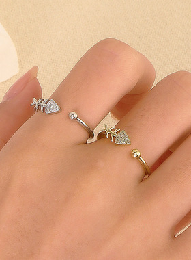 新款小众设计链条造型戒指女