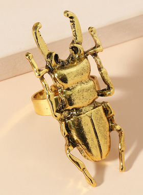 其他男女通用合金搞怪甲壳虫戒指