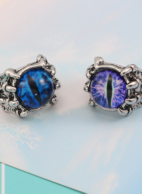 情侣合金欧美潮开口恶魔眼睛戒指