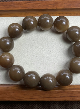 【古韵】和田玉且末糖料红糖13颗16mm大珠径手链