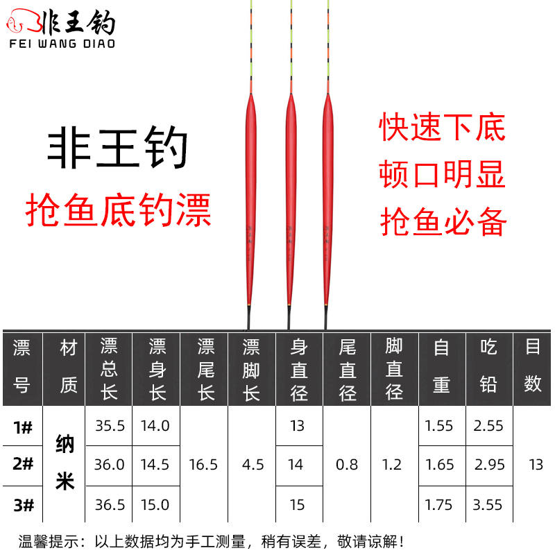 非王钓 芦苇浮漂轻口滑口鱼漂浮标鲤鱼罗非漂底钓罗飞黑坑综合漂 - 图0