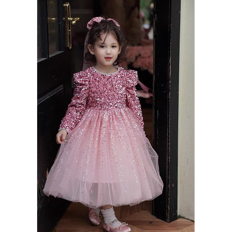 女童冬季连衣裙亮闪闪生日礼服高级感加绒小女孩亮片艾莎公主裙子,淘宝优惠券,粉丝福利购,淘宝优惠卷