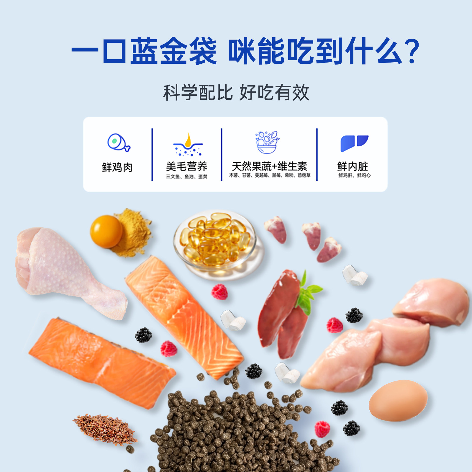 猫博士蓝金袋猫粮无谷鲜肉粮全价成猫猫粮幼猫粮全阶段膨化猫粮