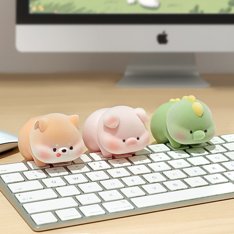 毛茸茸趴趴植绒高级感小摆件电脑桌面摆件汽车显示屏创意装饰礼物,淘宝优惠券,粉丝福利购,淘宝优惠卷