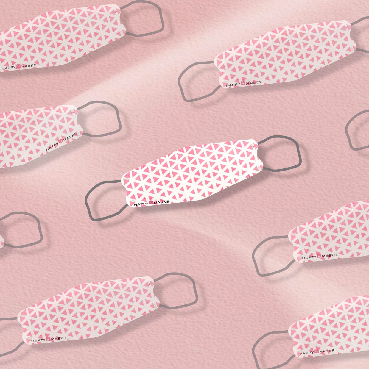 Happy Masks一次性无纺布成人片装口罩夏防尘透气三层防护 - 图1