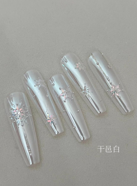 网红星空白菱形锆石迷你平底美甲钻透底爆闪圣诞雪花diy指甲配饰