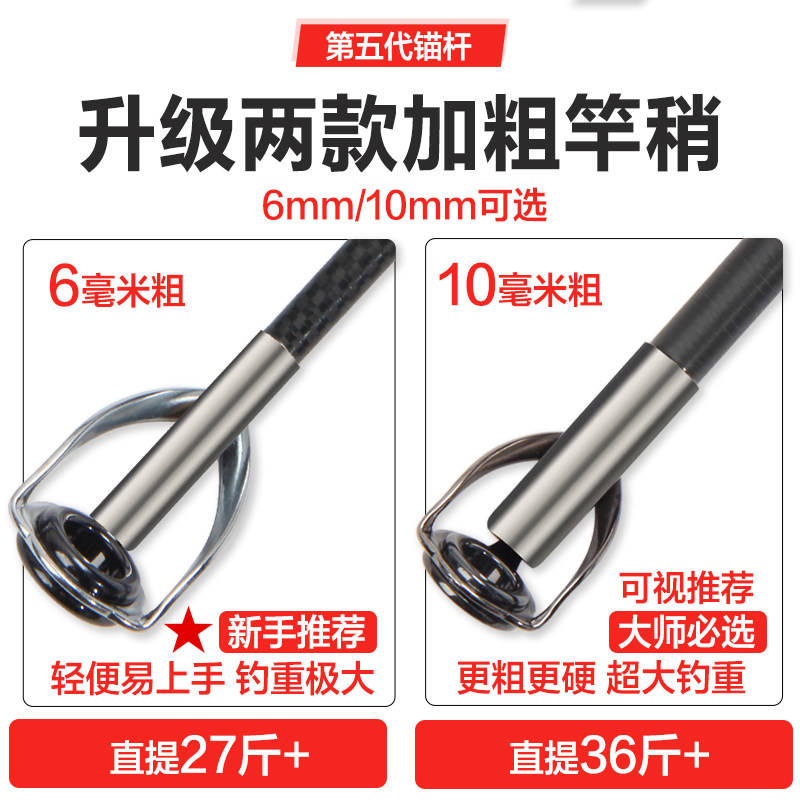 锚鱼竿锚杆专业锚鱼竿可视锚鱼竿裸杆全套装超硬巨物远投抛竿专用,淘宝优惠券,粉丝福利购,淘宝优惠卷