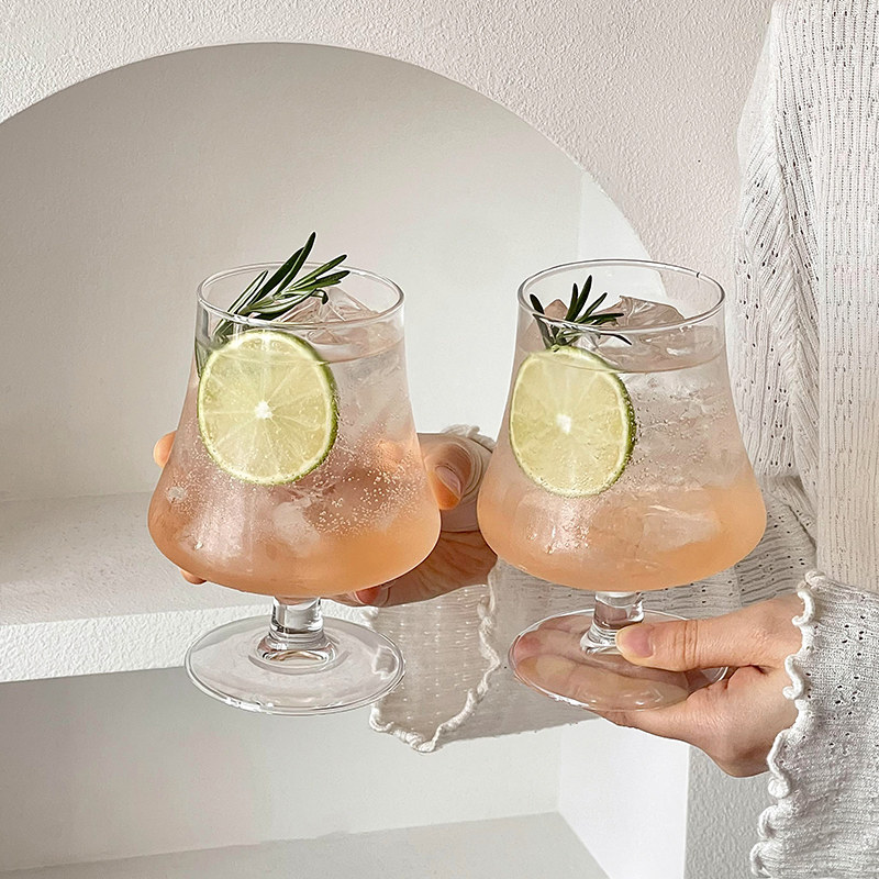 ins风高脚玻璃杯冰美式咖啡杯冷饮杯苏打气泡水杯饮料杯鸡尾酒杯,淘宝优惠券,粉丝福利购,淘宝优惠卷