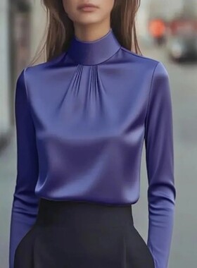 Women's Dressy Blouse Plain Elegant Daily Stylish High Neck