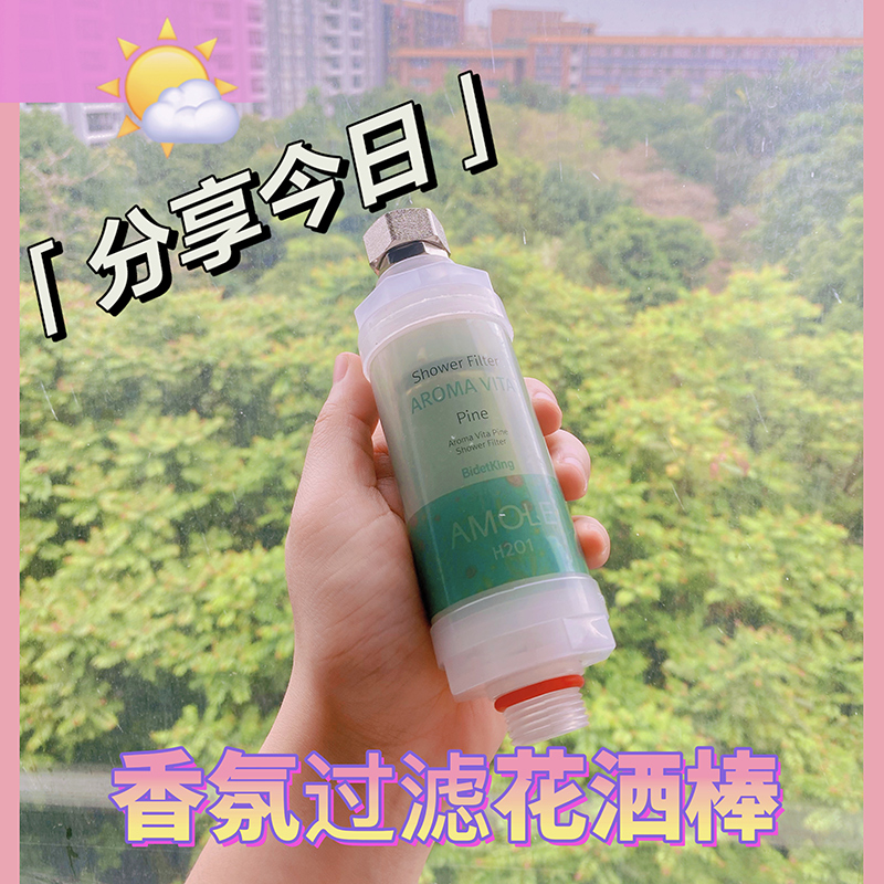 韩国h201沐浴花洒过滤器净水前置滤水器h2o1香薰玫瑰柠檬香味-图2