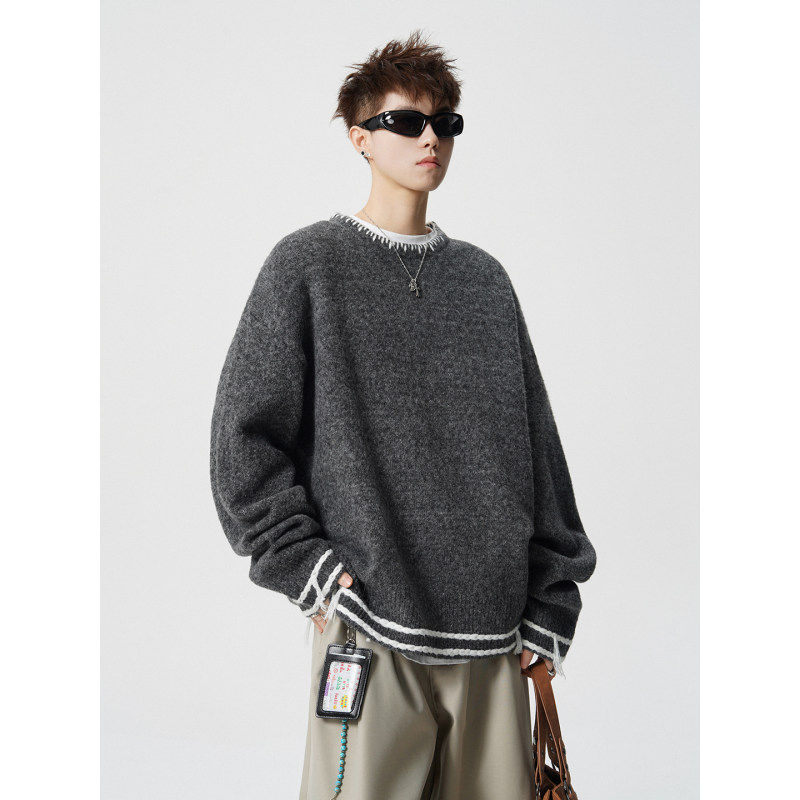 羊毛衫情侣毛衣男女冬季大码人夫感穿搭毛线衣冬装慵懒男生针织衫,淘宝优惠券,粉丝福利购,淘宝优惠卷