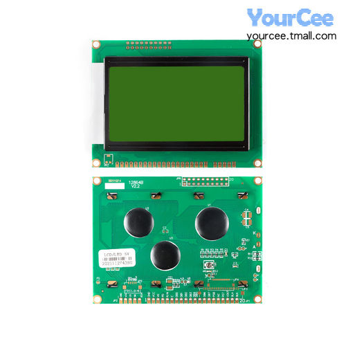 LCD 12864 蓝屏白字/黄绿屏黑字 5V 背光 中文字库 LCD液晶屏模块 - 图2