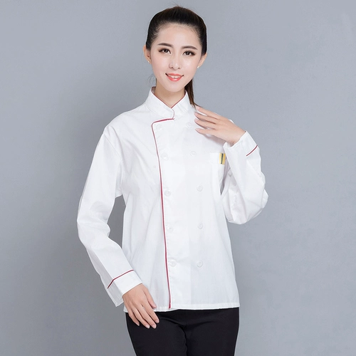 Женский шеф -повар одежда с длинным рукавом весна и летняя рабочая одежда топы для преподавательской печень