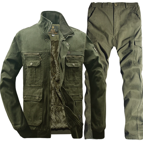 Хлопковый флисовый износостойкий комплект для работы, защита от ожогов, рабочая одежда