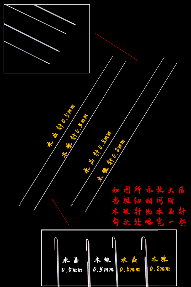 文玩穿珠器穿线工具套装佛头三通钩针串佛珠手串手链引线细孔勾针-图2