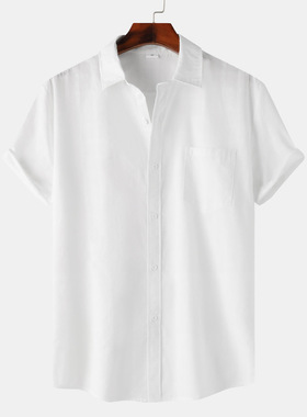 2025 men's loose short sleeved shirt trend shirt