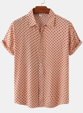 Men's plus size Hawaiian storm spot short sleeved shirt