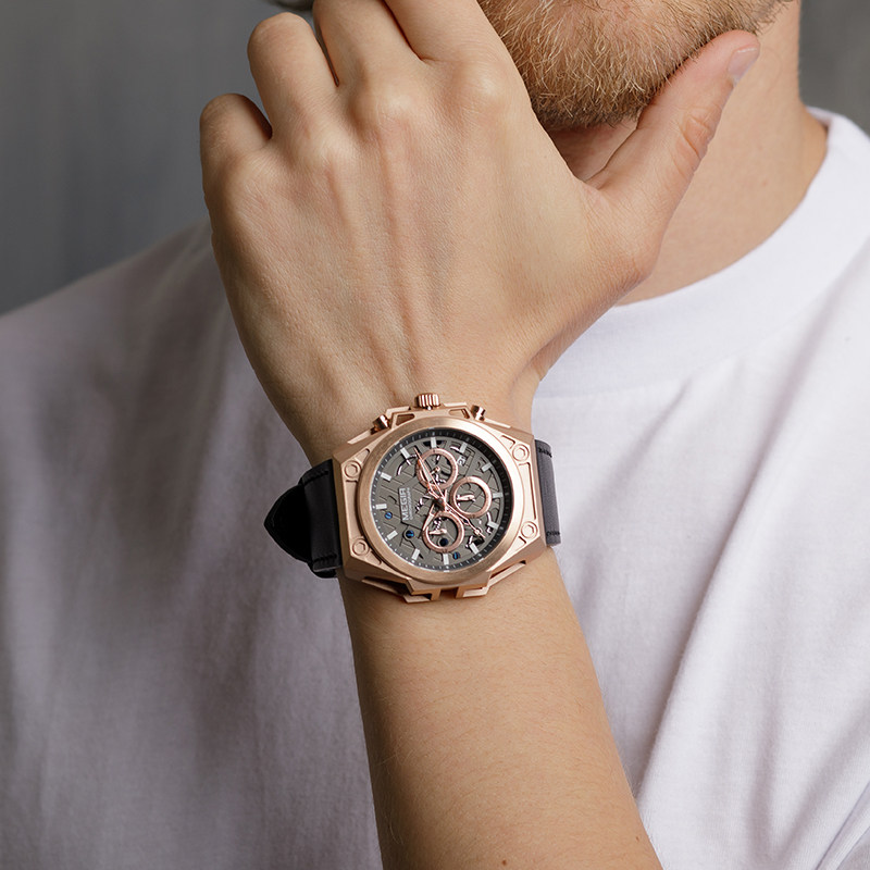 megir美格尔男士防水大表盘钢表 megir国产腕表