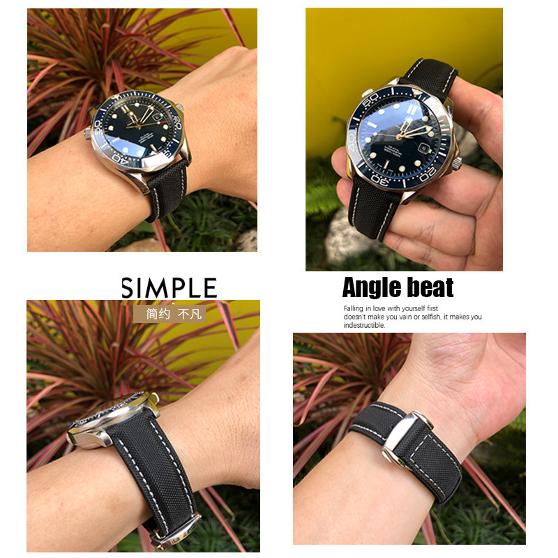 帆布欧米茄海马300 1853劳力士表带 泰菲格手表配件