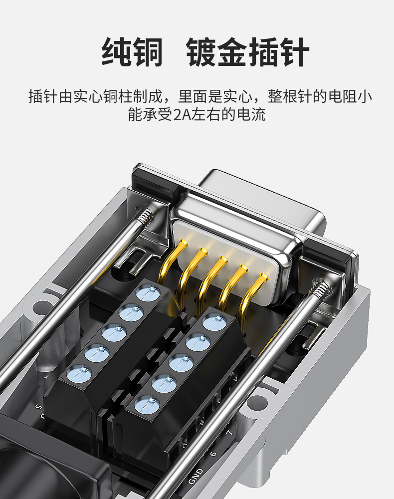 薄DB9免焊接头RS232串口9针连接器485插头COM口232金属壳免焊插头 - 图1