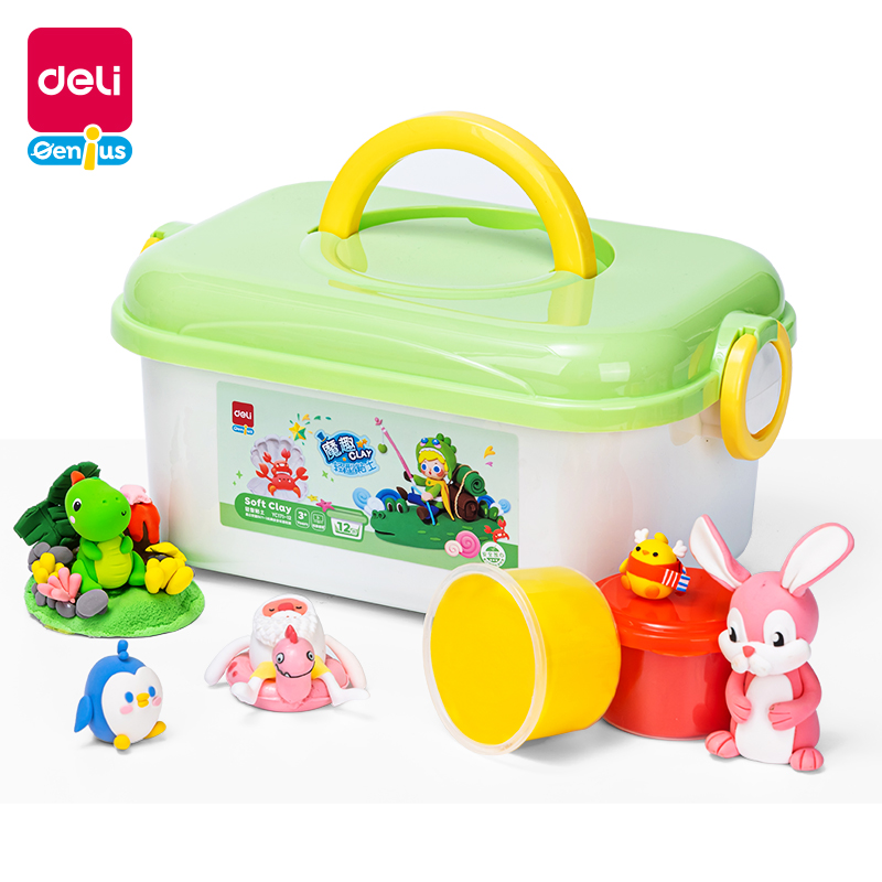 得力大容量儿童粘土安全无毒幼儿园手工太空彩泥黏土橡皮泥工具 - 图2