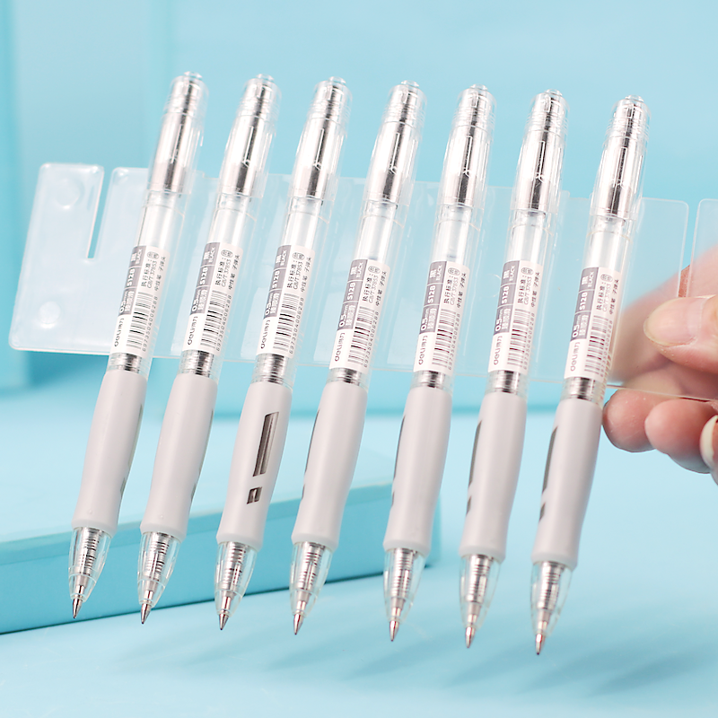 得力按动中性笔0.5mm办公弹簧水性笔臻顺滑医生处方专用签字笔合同签名笔大容量黑色练字水笔按压式考试用笔,淘宝优惠券,粉丝福利购,淘宝优惠卷