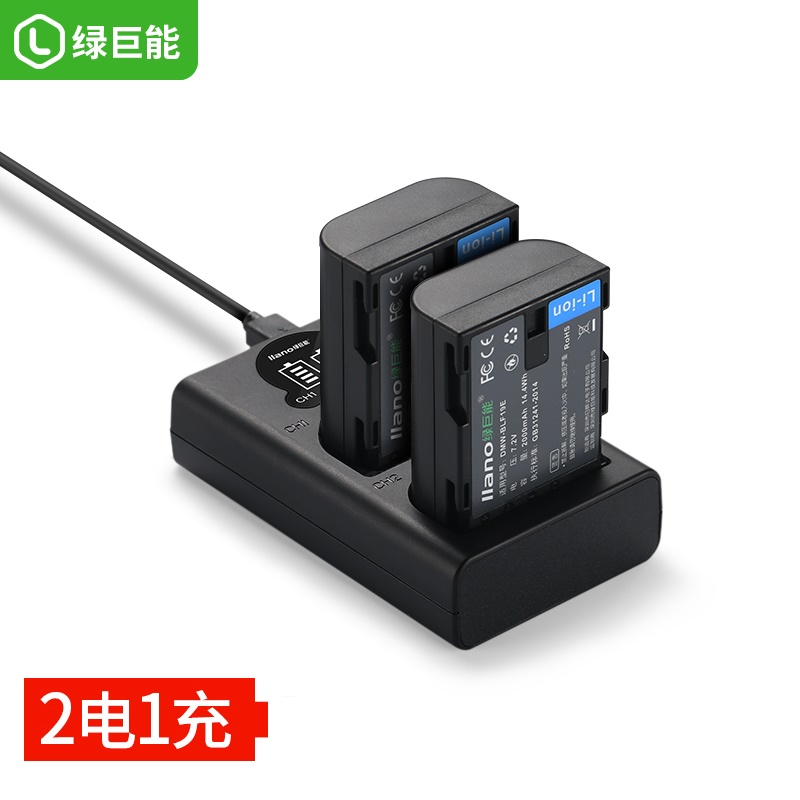 松下相机电池DMW-BLF19E绿巨能微单单反G9LGK充电器G9 GH5 GH3 GH4 GH5S bnv25u PDZ-BLF19E座充usb套装LUMIX - 图0