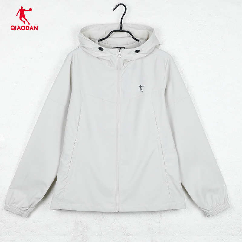 乔丹风衣女2025冬季新款户外百搭立领拉链连帽夹克长袖上衣外套 - 图0