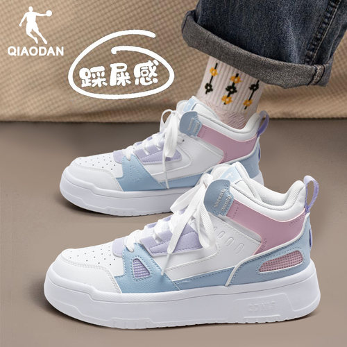 乔丹运动鞋女2025新款官方旗舰空军一号女鞋冬季学生百搭高帮板鞋 - 图0