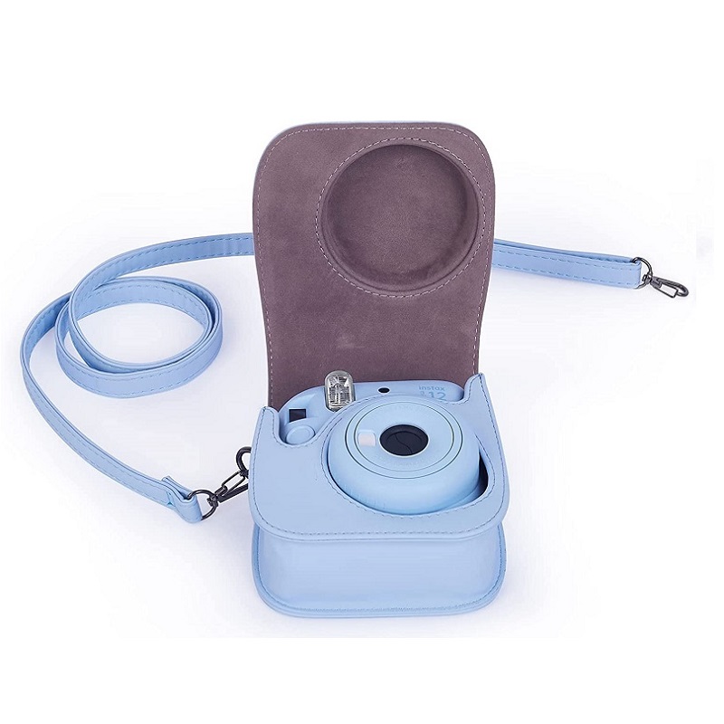 润哲  适用拍立得mini12保护壳相机包富士相机保护套复古皮质保护壳硅胶套mini11/mini9专用收纳包搭配好看 - 图3